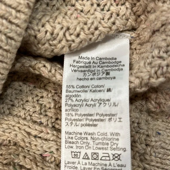 J. Crew Heather Khaki Donegal Cable Crewneck Sweater/NWT/XXL - Picture 5 of 10